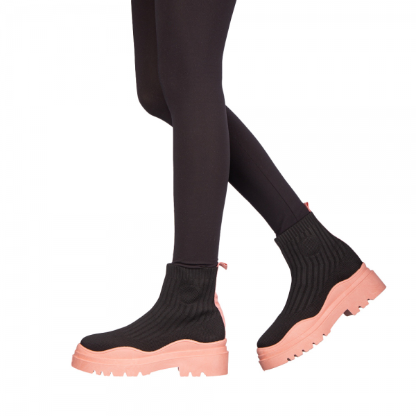 Γυναικεία αθλητικά παπούτσια Triza μαύρα με ροζ, 4 - Kalapod.gr